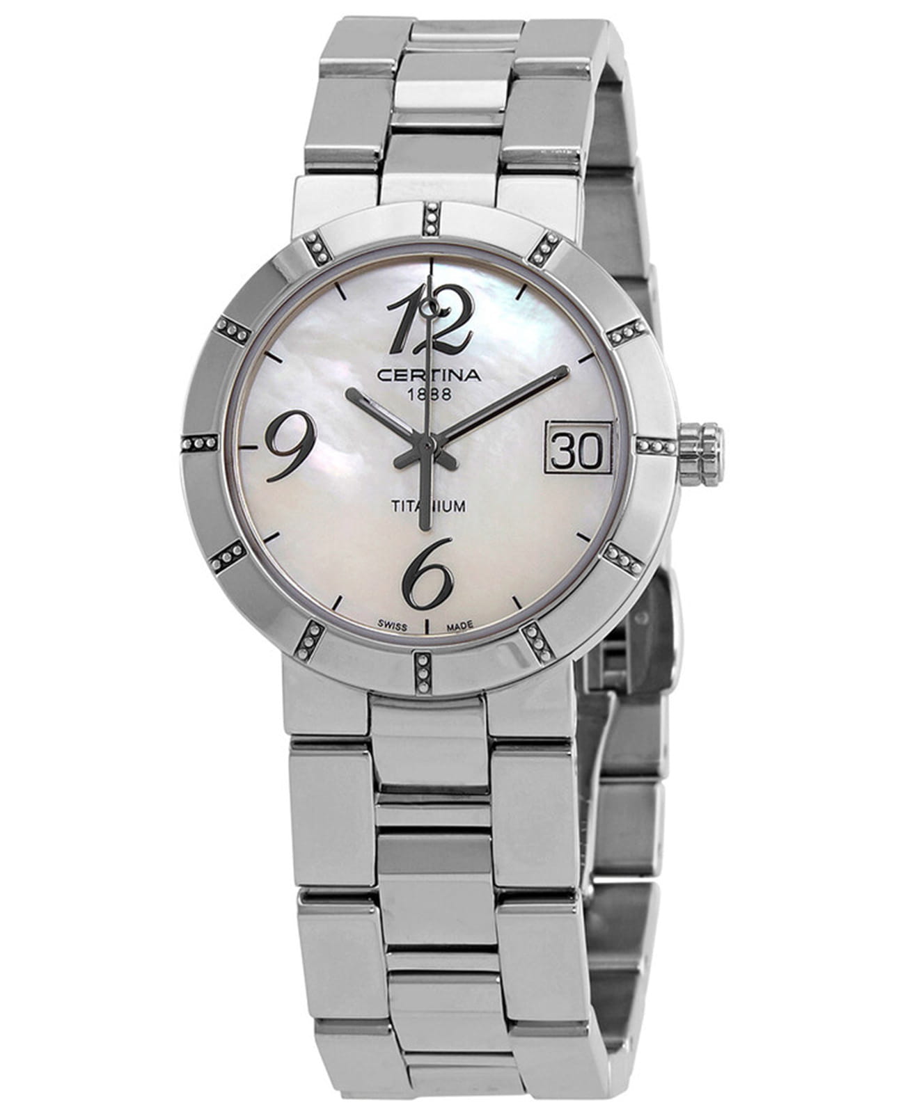 Certina Certina DS Podium C009.210.44.112.00  C0092104411200 кварцевые женские часы перламутровый циферблат, браслет титановый — вид спереди