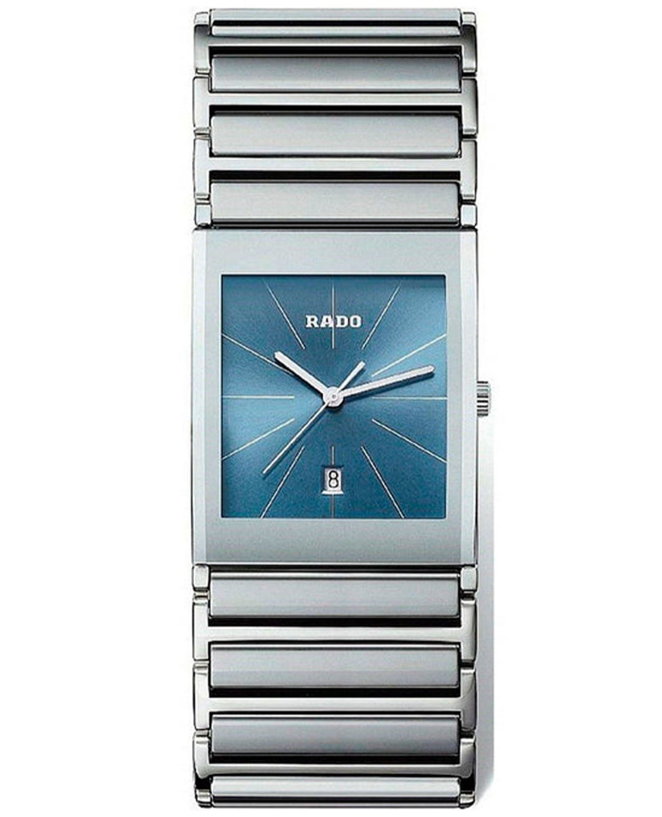 Rado Rado Integral R20859202  R20859202 кварцевые мужские часы синий циферблат, браслет сталь + ceramos™ — вид спереди