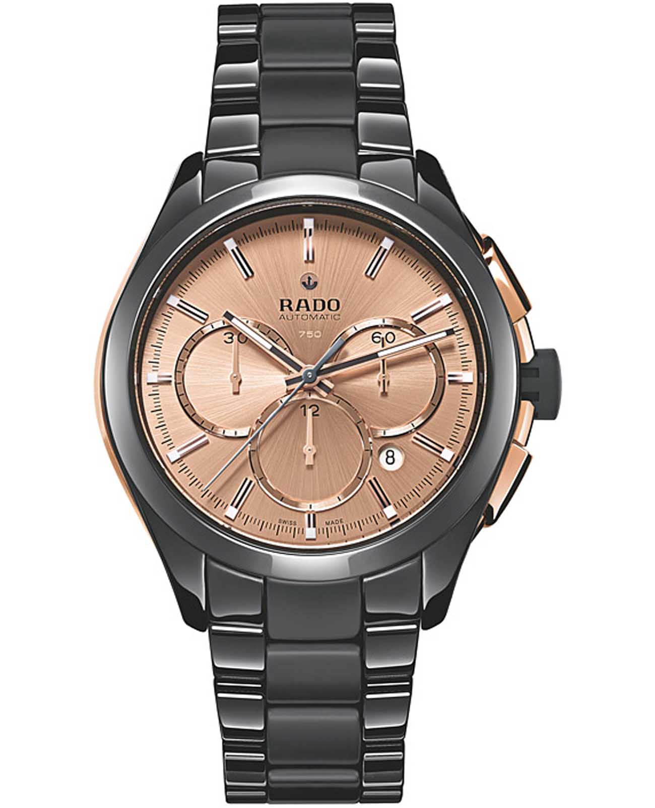 Rado Rado HyperChrome Automatic Chronograph R32754692 Automatic R32754692 механические мужские часы шампань циферблат, браслет высокотехнологичная керамика — вид спереди