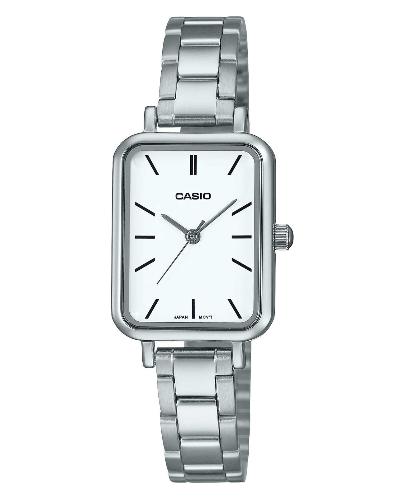 Casio Casio Collection LTP-V009D-7E  LTP-V009D-7E кварцевые женские часы белый циферблат, браслет нержавеющая сталь — вид спереди