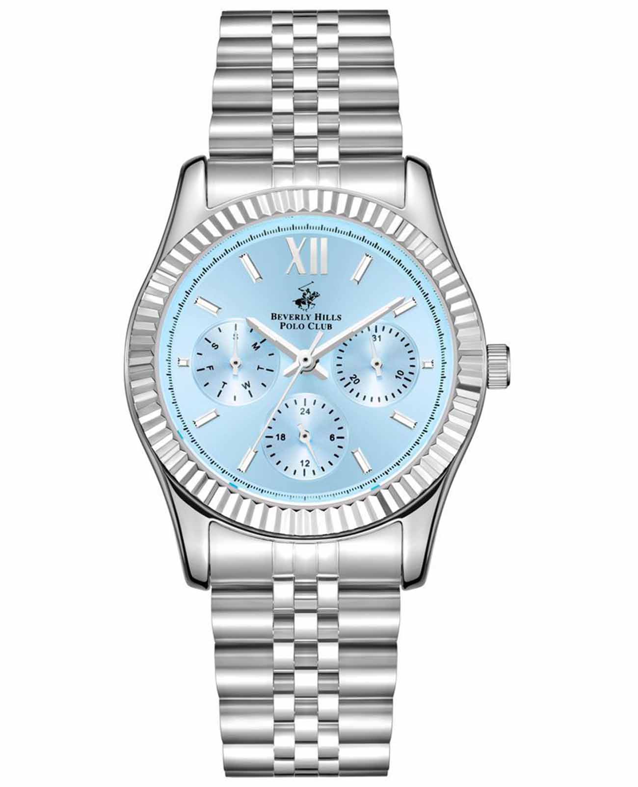 Beverly Hills Polo Club Beverly Hills Polo Club BP3169C.300  BP3169C.300 кварцевые женские часы голубой циферблат, браслет суперметалл — вид спереди