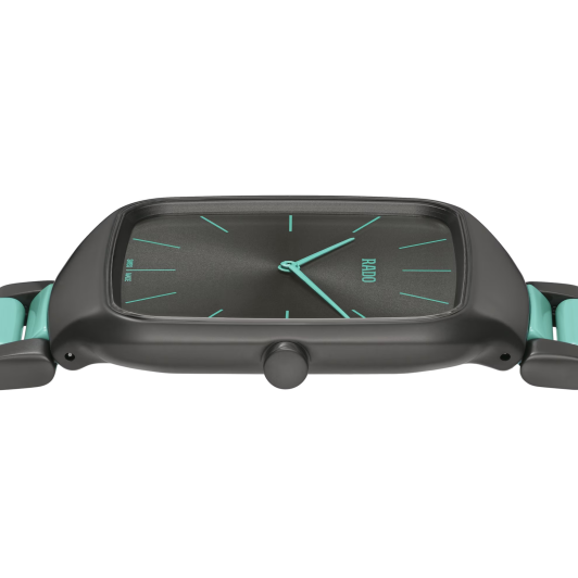 Rado Rado Тrue Square Thinline x Les Couleur Le Corbusier R27045162 кварцевые мужские часы часы крупный план черный циферблата