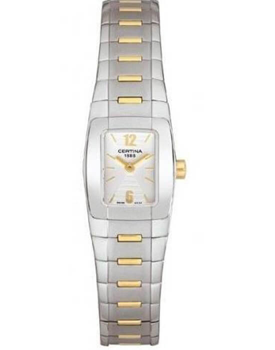 Certina Certina DS Lady Spel C322.7157.44.26  C32271574426 кварцевые женские часы белый циферблат, браслет сталь c pvd покрытием — вид спереди