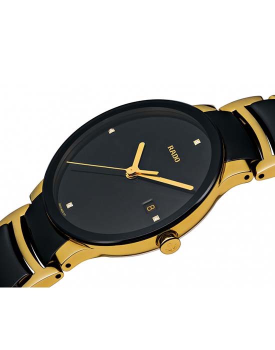 Rado Rado Centrix Diamonds R30929712, centrix швейцария мужские часы на браслете сталь + pvd + керамика боковой вид