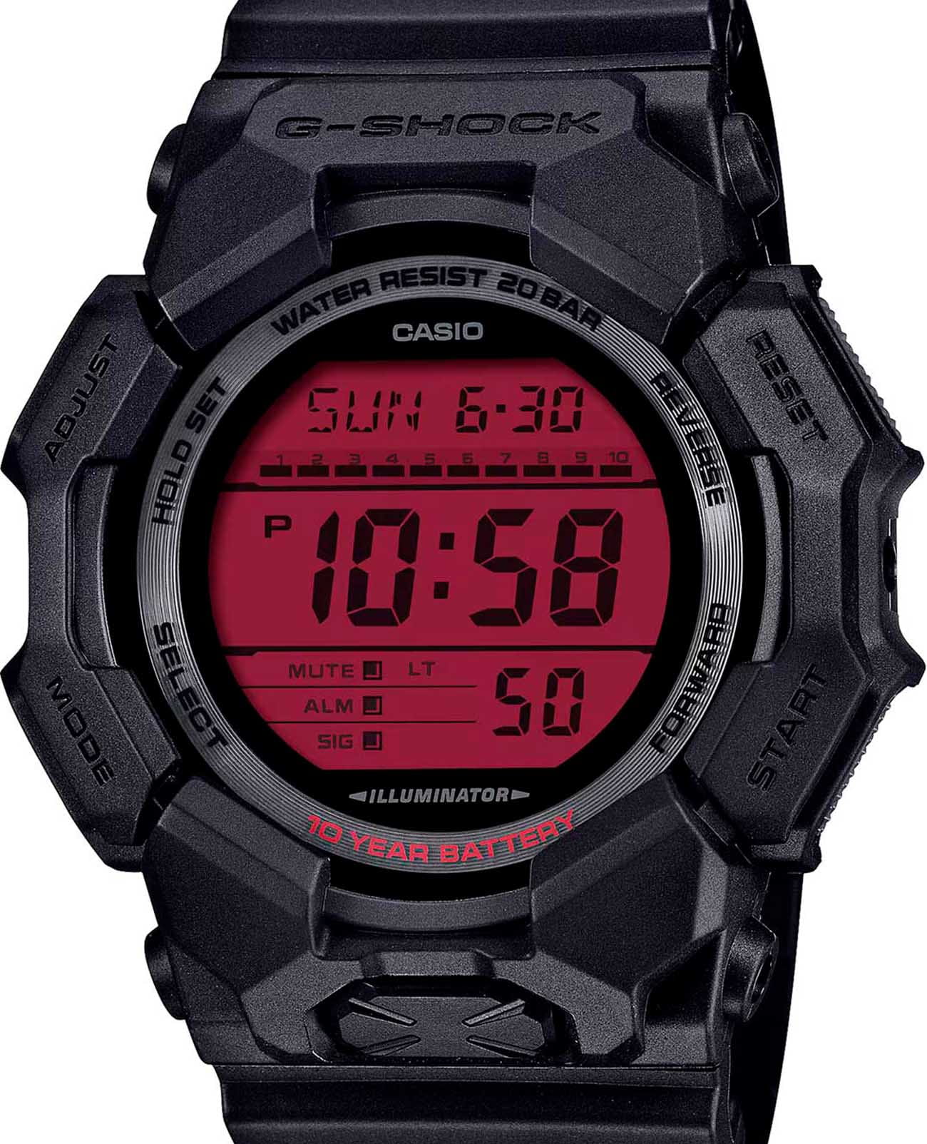 Casio Casio G-Shock GD-010BBR-1 , наручные мужские часы фото под углом