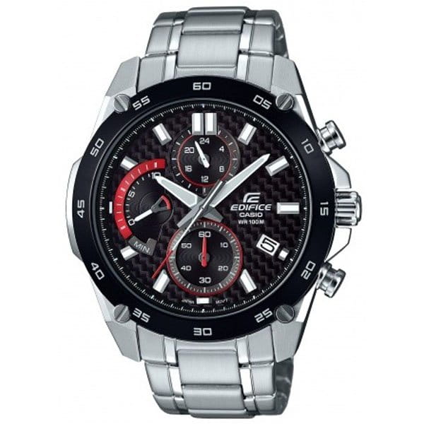 Casio Casio Edifice EFR-557CDB-1A EFR EFR-557CDB-1A кварцевые мужские часы черный циферблат, браслет 18-каратное желтое золото — вид спереди