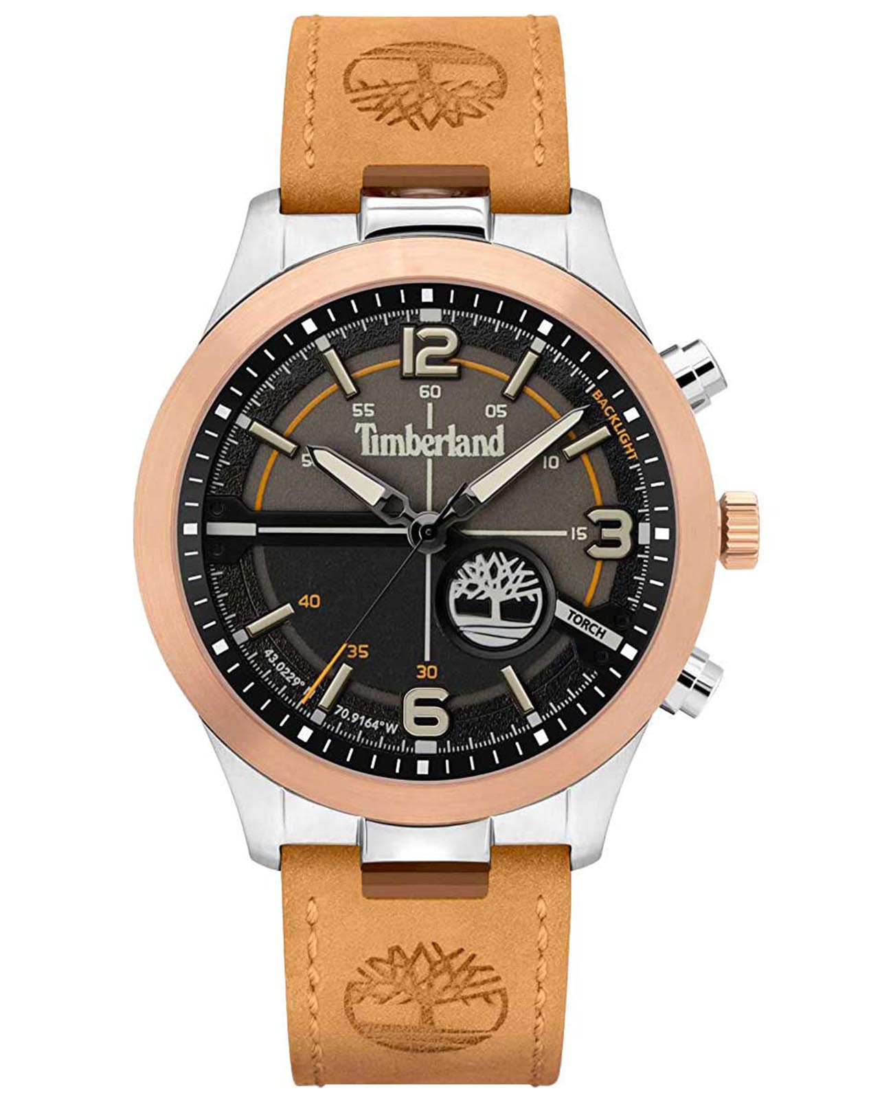 Timberland Timberland Sullivan TDWGA2103302  TDWGA2103302 кварцевые мужские часы черный циферблат, браслет кожаный — вид спереди