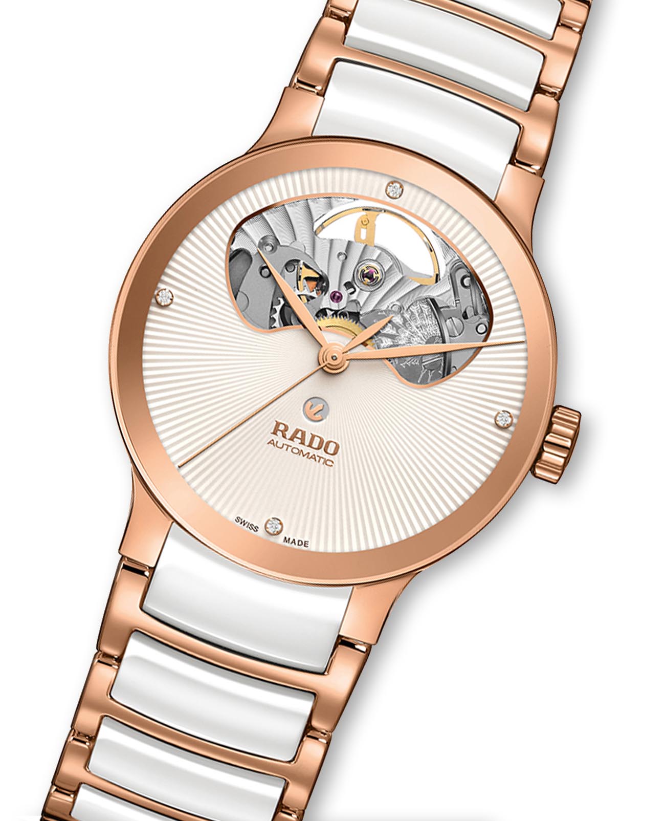 Rado Rado Centrix Automatic Diamonds Open Heart R30248722 Automatic, наручные женские часы фото под углом