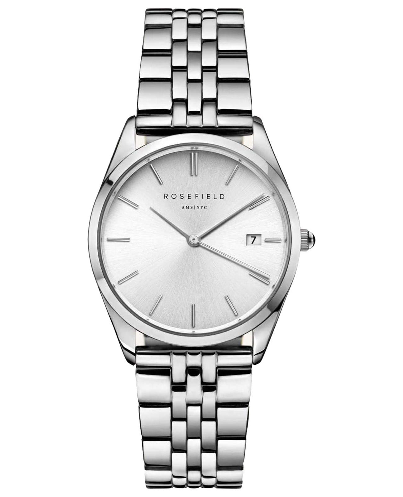 Rosefield Rosefield The Ace ACSS-A04  ACSS-A04 кварцевые женские часы серебристый циферблат, браслет нержавеющая сталь — вид спереди