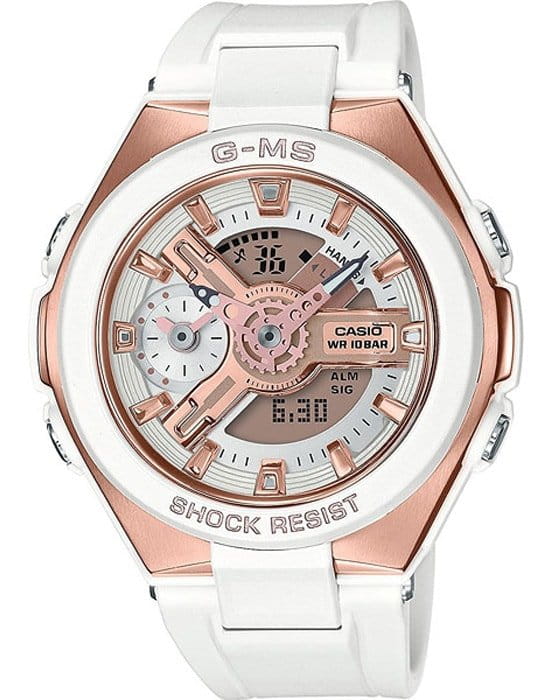 Casio Casio Baby-G MSG-400G-7A  MSG-400G-7A кварцевые женские часы золотой циферблат, браслет пластик — вид спереди
