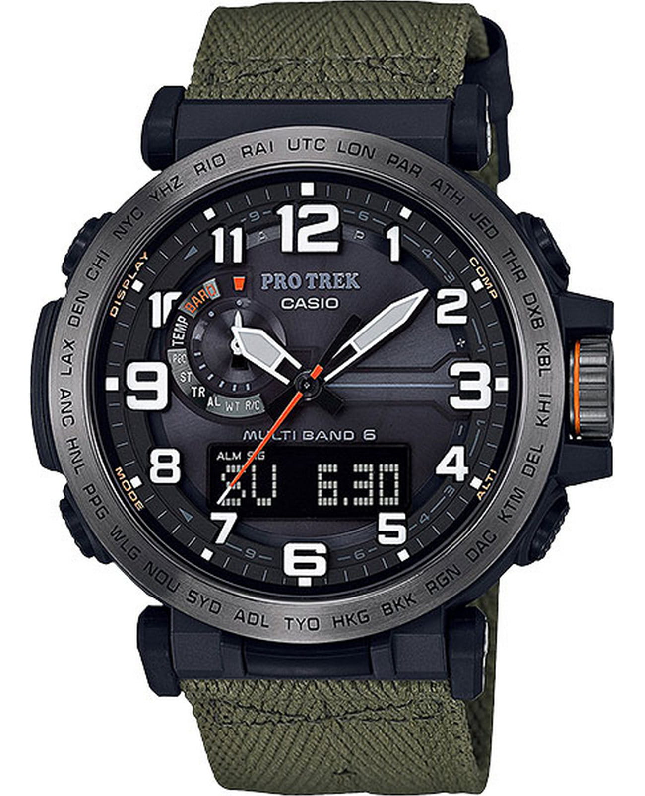 Casio Casio Pro Trek PRW-6600YB-3E PRW, наручные мужские часы фото под углом