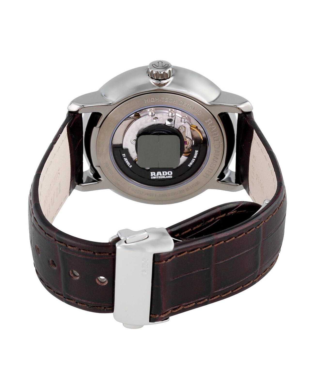 Rado Rado Diamaster R14074106, diamaster швейцария мужские часы на браслете кожаный боковой вид