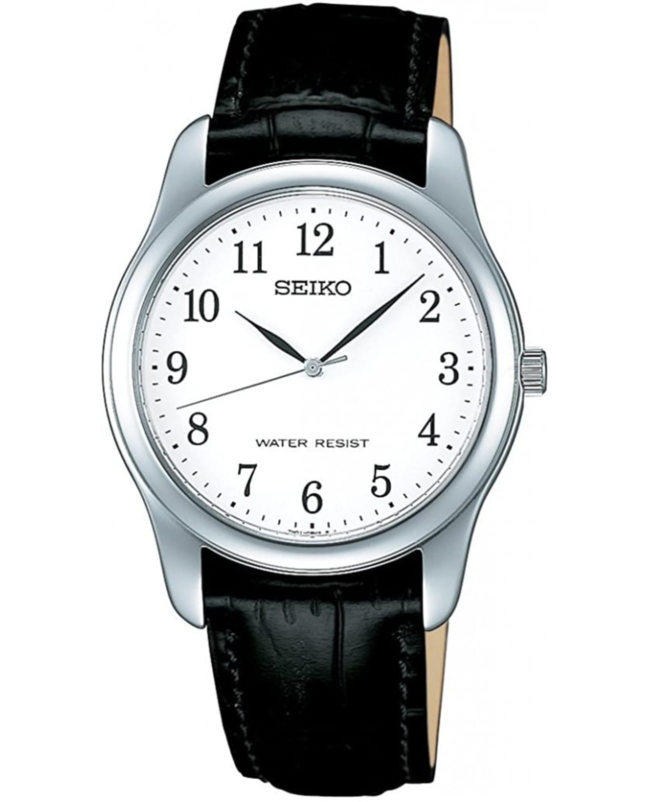 Seiko Seiko Spirit SCXP033  SCXP033 кварцевые мужские часы белый циферблат, браслет кожаный — вид спереди