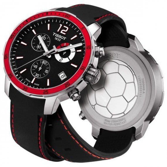 Tissot Tissot Quickste Chronograph Football T095.449.17.057.01 мужские часы черный циферблат на запястье