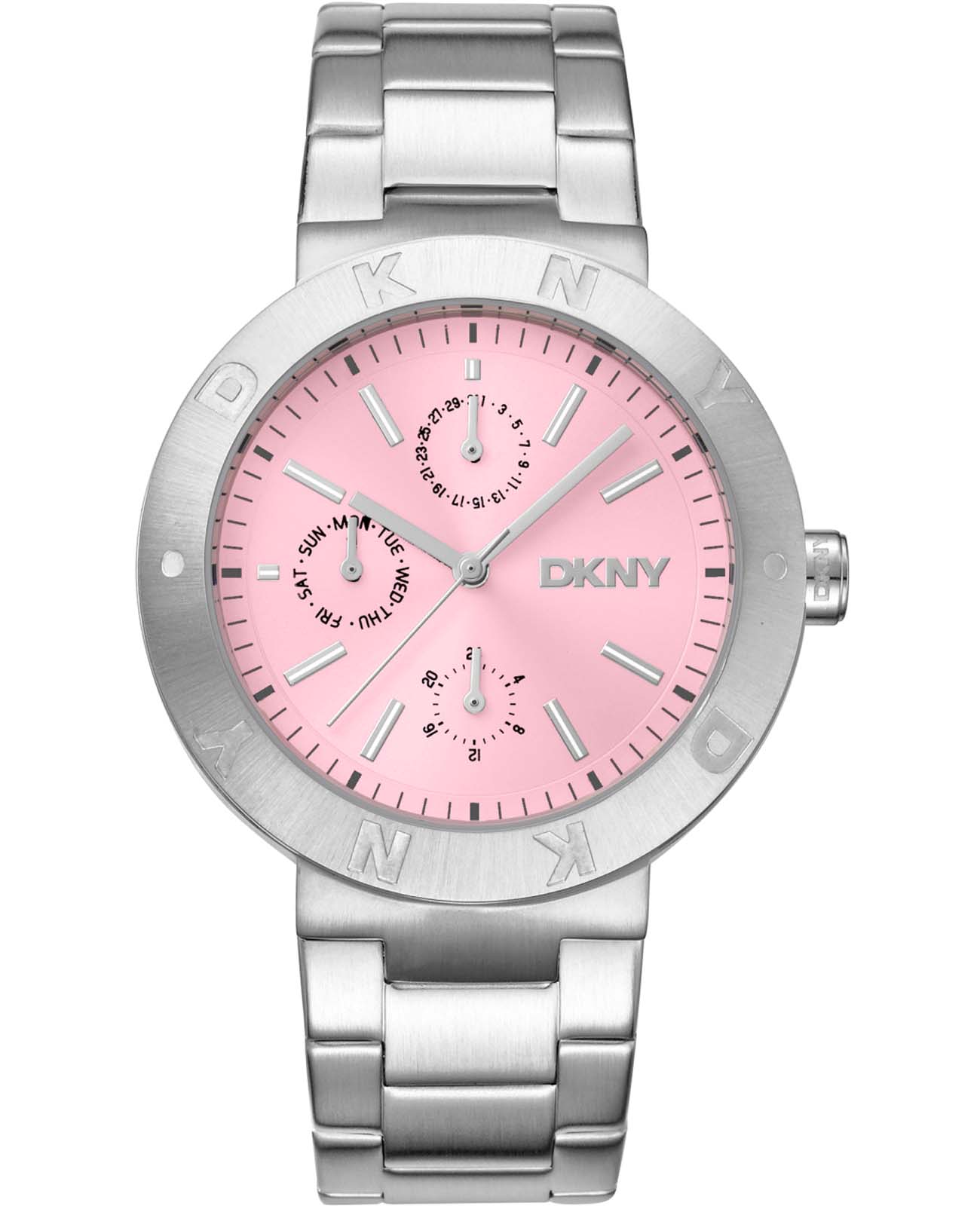 DKNY DKNY Eastside Maxi DK1L022M0025  DK1L022M0025 кварцевые женские часы розовый циферблат, браслет нержавеющая сталь — вид спереди