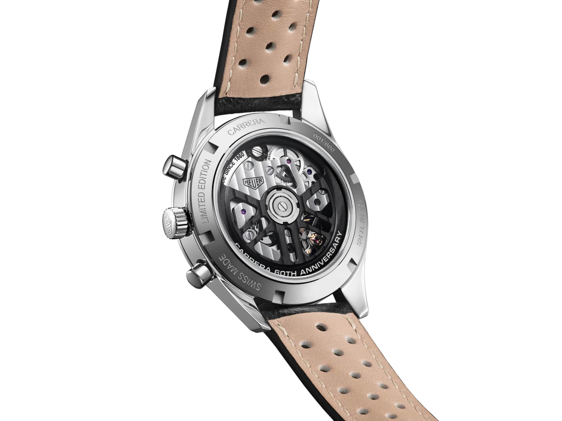 TAG Heuer TAG Heuer Carrera 60th Anniversary CBK221H.FC8317, carrera швейцария мужские часы на браслете кожаный боковой вид