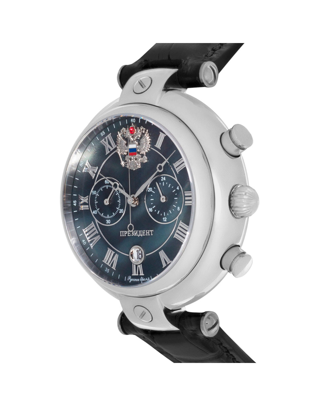Президент Президент 14440204 кварцевые мужские часы часы крупный план синий циферблата