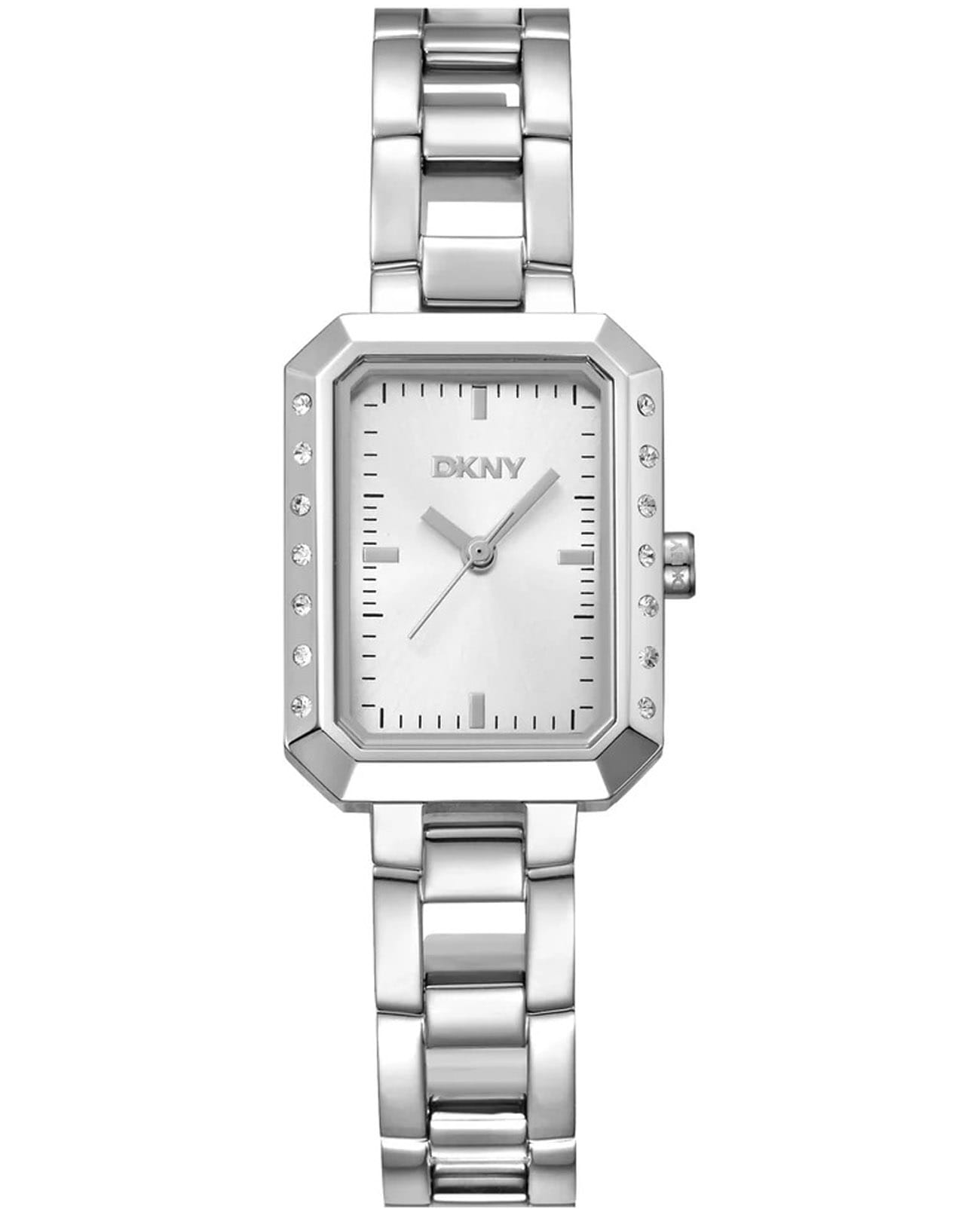 DKNY DKNY Uptown Glitz DK1L010M0015  DK1L010M0015 кварцевые женские часы серебристый циферблат, браслет нержавеющая сталь — вид спереди