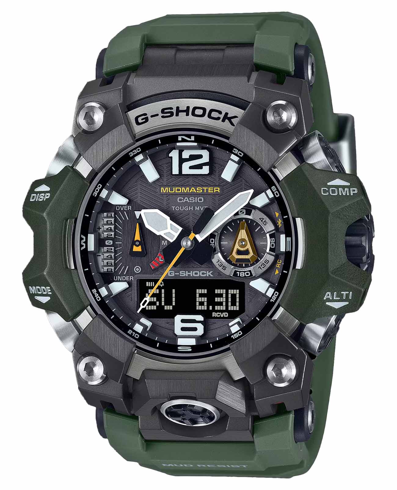 Casio Casio G-Shock GWG-B1000-3ADR (GWG-B1000-3A) Mudmaster GWG-B1000-3A электронные мужские часы черный циферблат, браслет каучук — вид спереди