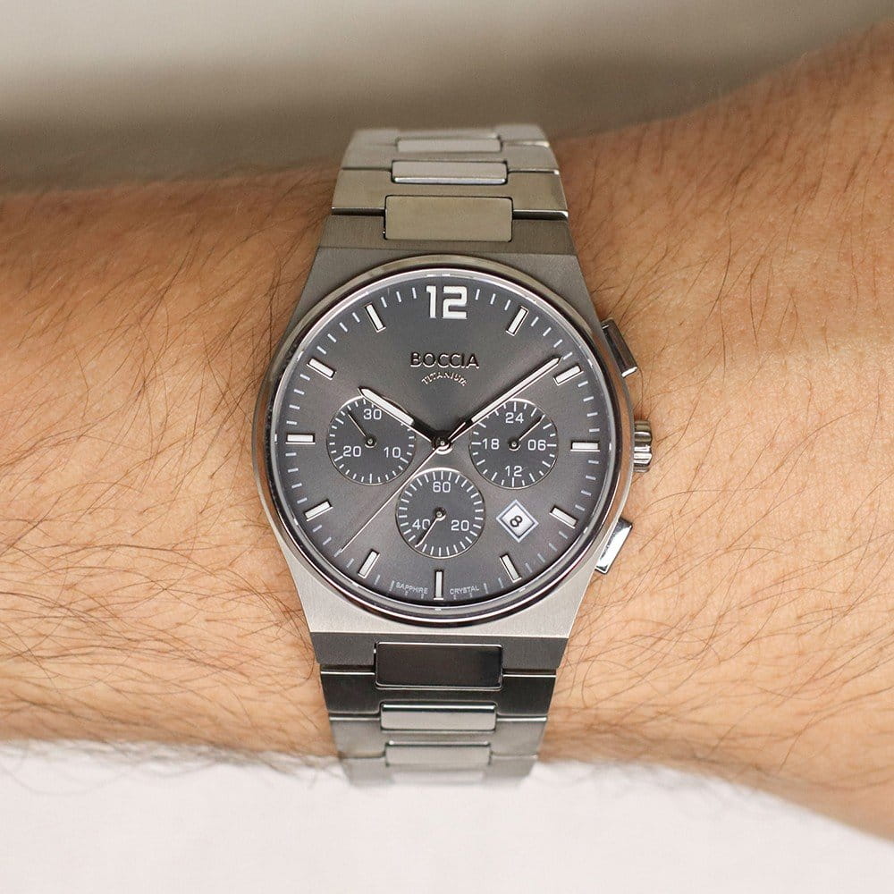 Boccia Titanium Boccia Titanium 3741-02 , наручные мужские часы фото под углом