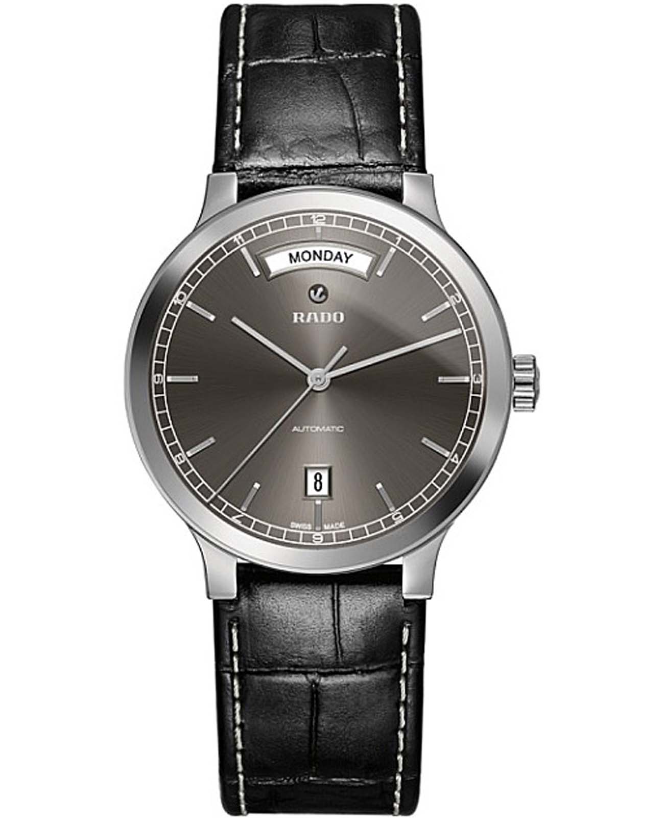 Rado Rado Centrix Automatic R30156105 Automatic R30156105 механические мужские часы серый циферблат, браслет кожаный — вид спереди