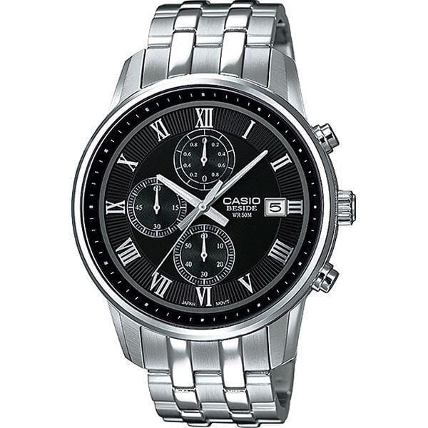Casio Casio BEM-511D-1A  BEM-511D-1A кварцевые мужские часы черный циферблат, браслет  — вид спереди