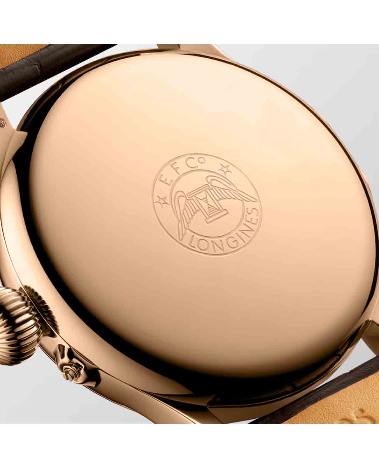 Longines Longines Weems Second-Setting Watch L2.713.8.11.0  - задняя крышка золото металл корпуса, швейцария часы