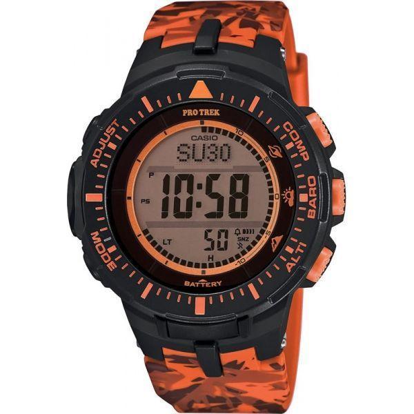 Casio Casio Pro Trek PRG-300CM-4DR PRG PRG-300CM-4DR электронные мужские часы оранжевый циферблат, браслет пластик — вид спереди