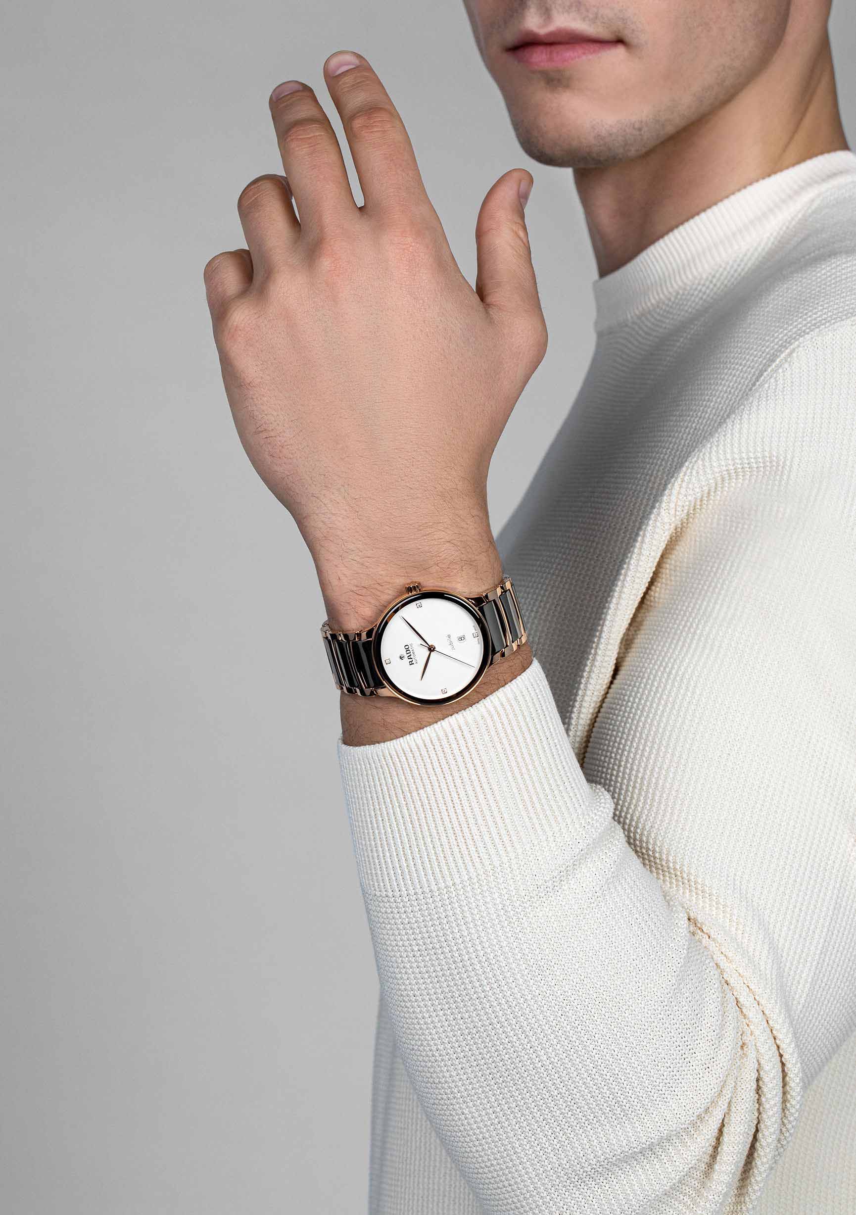Rado Rado Centrix Automatic R30017722 мужские часы белый циферблат на запястье