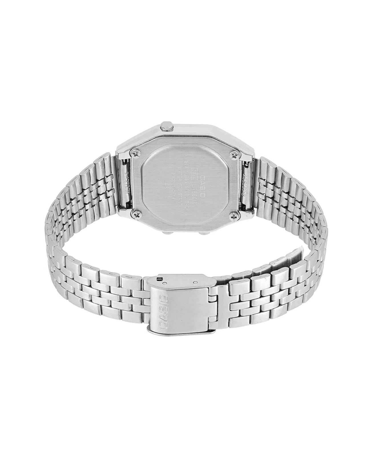 Casio Casio Vintage LA680WA-7DF (LA680WA-7), vintage япония женские часы на браслете нержавеющая сталь боковой вид