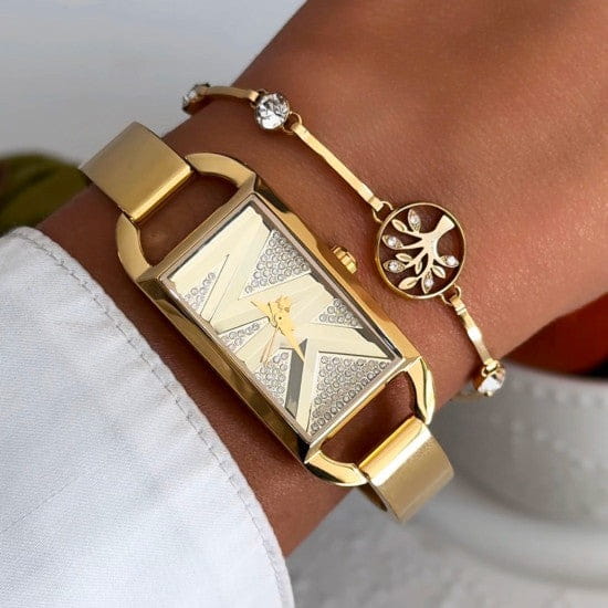 Michael Kors Michael Kors MK Empire MK4840 женские часы золотой циферблат на запястье