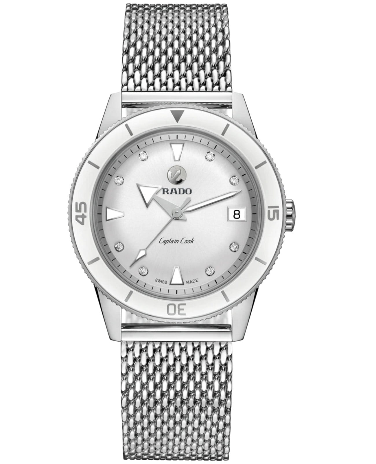 Rado Rado Captain Cook Automatic R32500703 Automatic R32500703 механические женские часы серебристый циферблат, браслет нержавеющая сталь — вид спереди