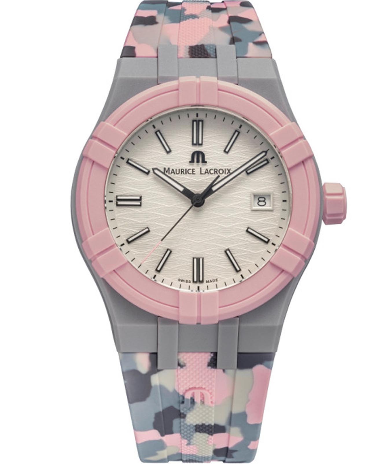 Maurice Lacroix Maurice Lacroix Aikon Tide AI2008-2992Z-000-0  AI2008-2992Z-000-0 кварцевые женские часы белый циферблат, браслет силикон — вид спереди
