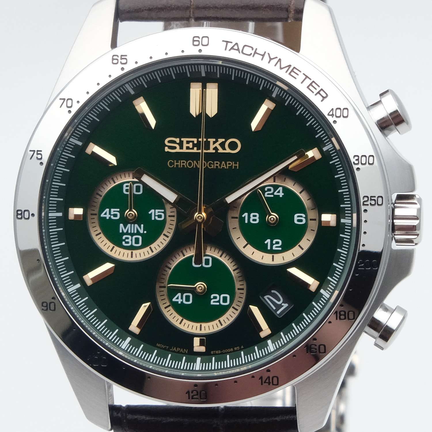 Seiko Seiko Spirit Chronograph SBTR017 мужские часы зеленый циферблат на запястье