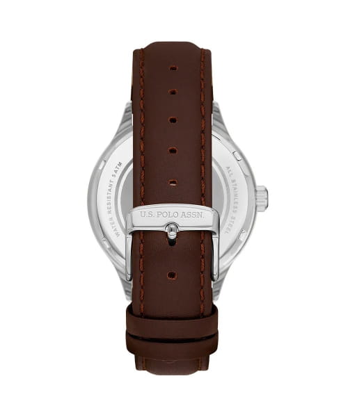 U.S. Polo Assn. U.S. Polo Assn. Fundamental USPA1069-05,  сша мужские часы на браслете кожаный боковой вид