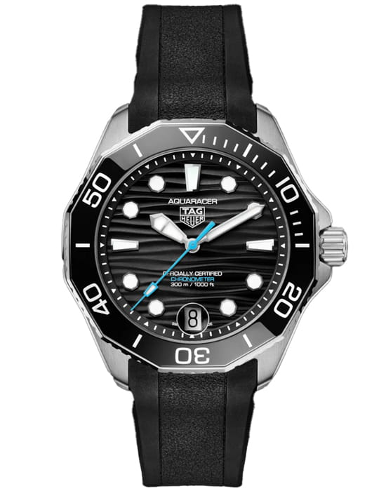 TAG Heuer TAG Heuer Aquaracer Professional 300 Date WBP5110.FT6257  WBP5110.FT6257 механические мужские часы черный циферблат, браслет каучук — вид спереди