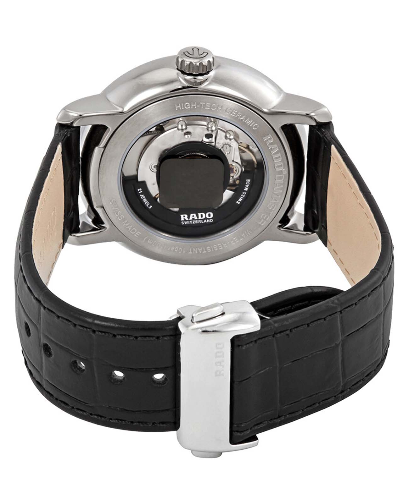 Rado Rado Diamaster R14074175, diamaster швейцария мужские часы на браслете кожаный боковой вид