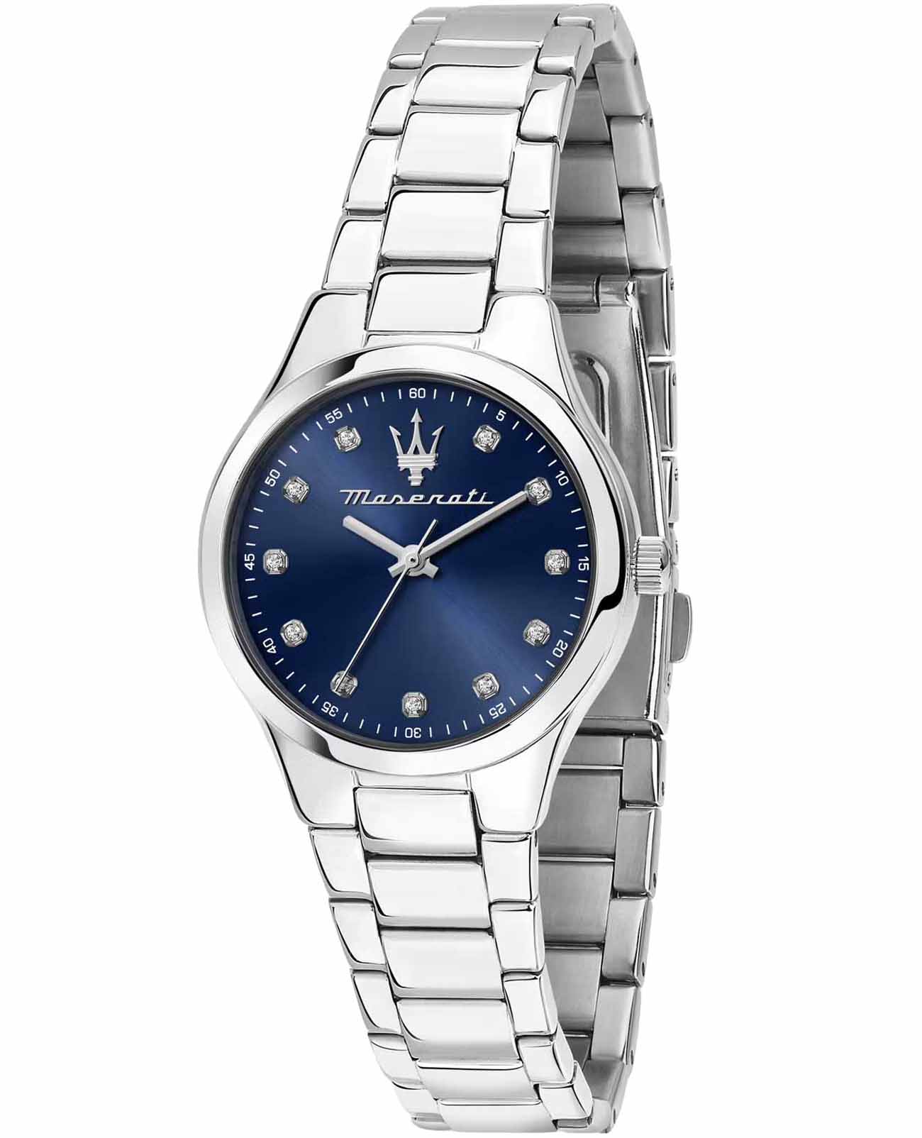 Maserati Maserati Attrazione R8853151506  R8853151506 кварцевые женские часы синий циферблат, браслет нержавеющая сталь — вид спереди