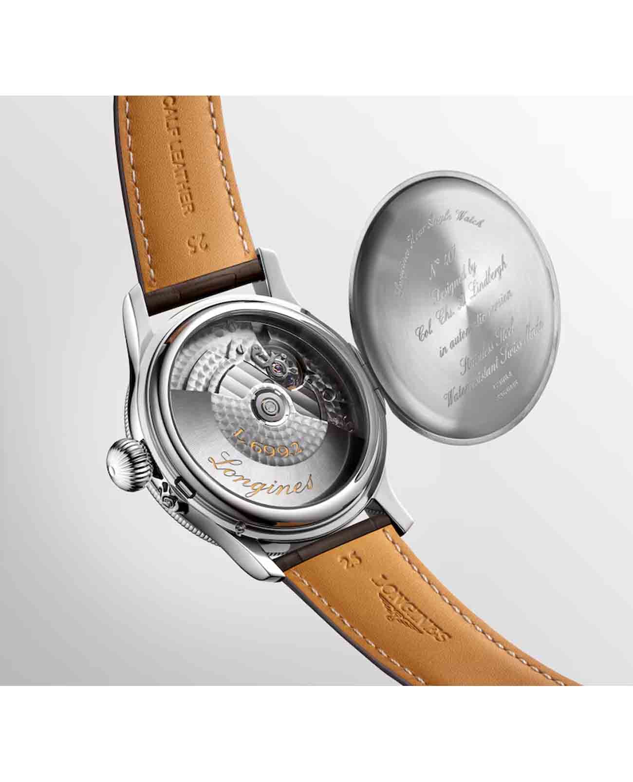 Longines Longines The Lindbergh Hour Angle Watch L2.678.4.11.0 , наручные мужские часы фото под углом