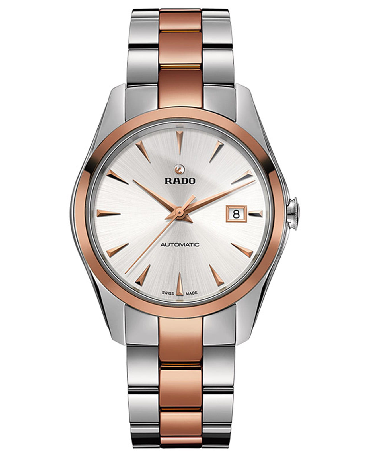 Rado Rado Hyperchrome Automatic R32980112 Automatic R32980112 механические мужские часы серебристый циферблат, браслет сталь c pvd покрытием — вид спереди