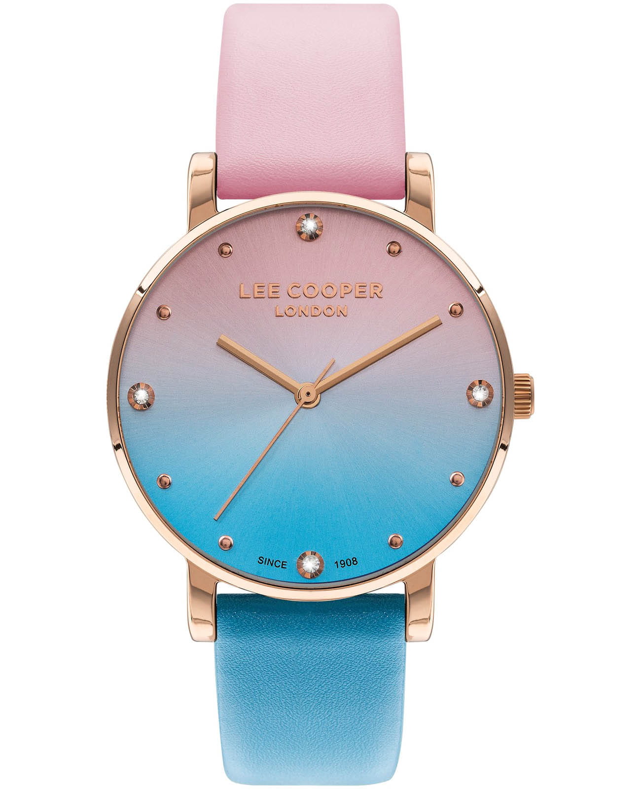 Lee Cooper Lee Cooper LC07553.488  LC07553.488 кварцевые женские часы цветной циферблат, браслет кожаный — вид спереди