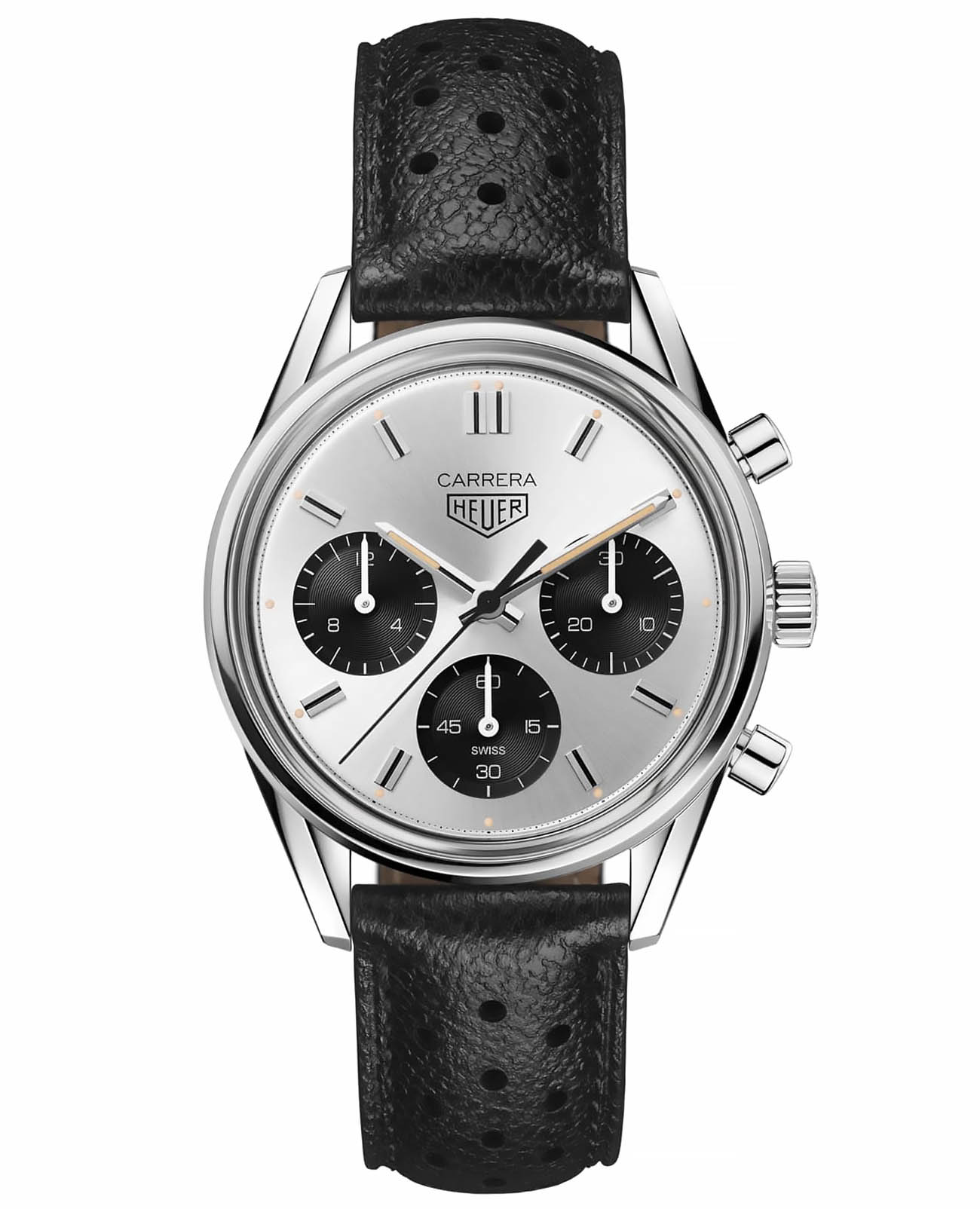 TAG Heuer TAG Heuer Carrera 60th Anniversary CBK221H.FC8317  CBK221H.FC8317 механические мужские часы  циферблат, браслет кожаный — вид спереди