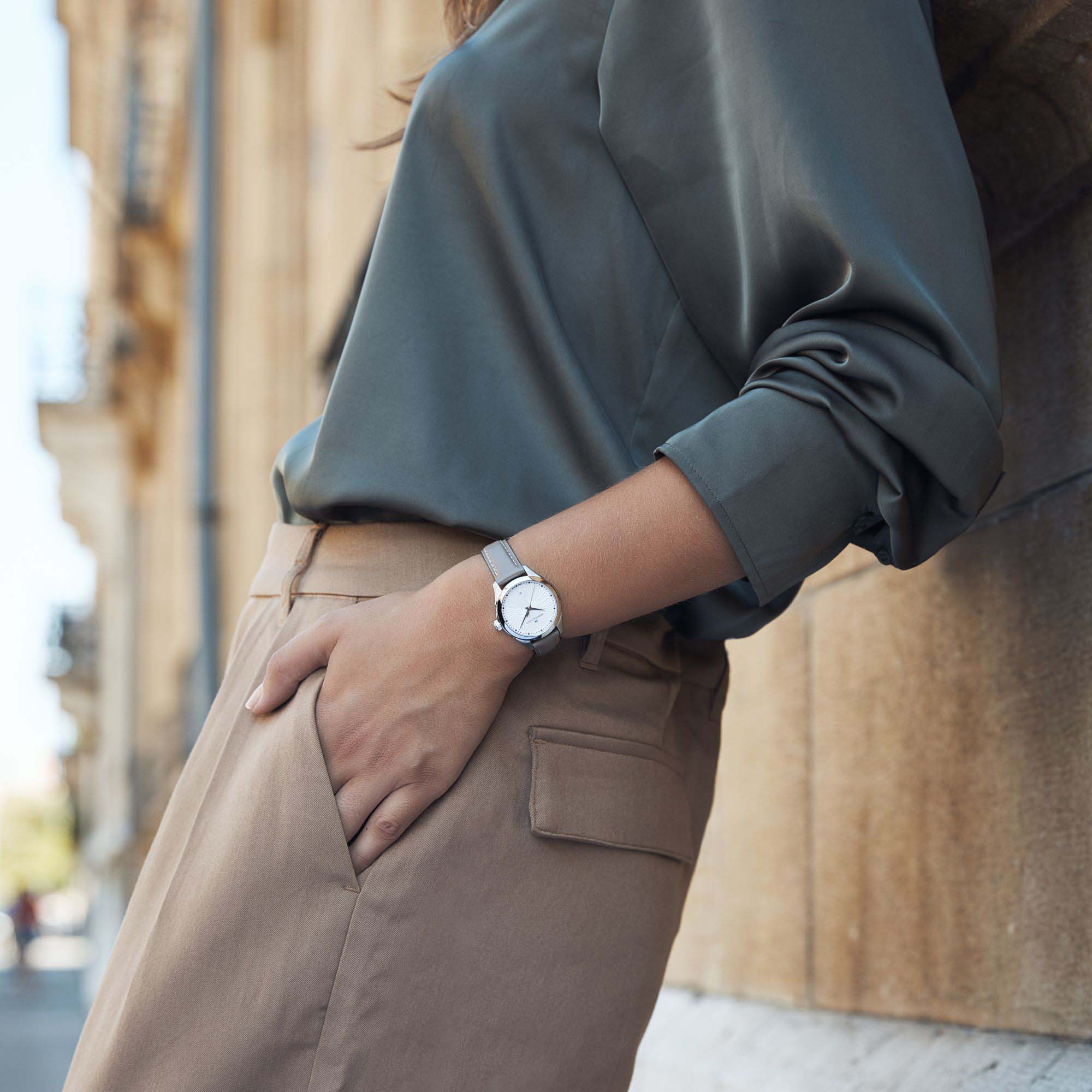 Hamilton Hamilton Jazzmaster Lady Quartz H32231810 кварцевые женские часы часы крупный план белый циферблата