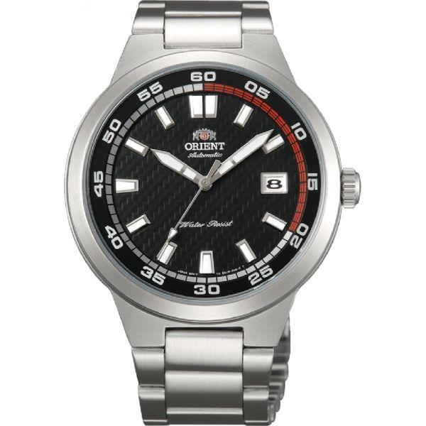 Orient Orient ER1W001B (FER1W001B)  FER1W001B механические мужские часы черный циферблат, браслет  — вид спереди