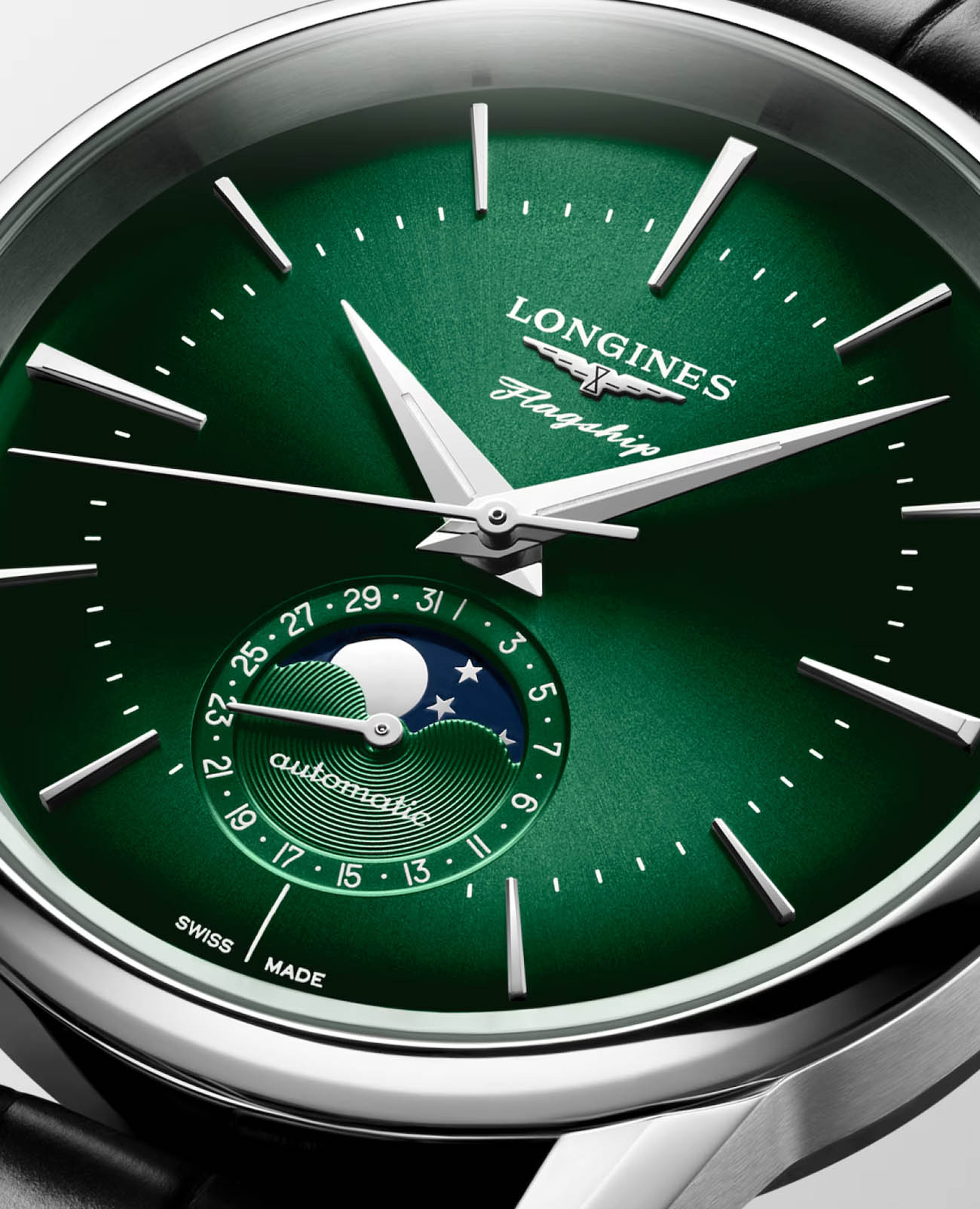 Longines Longines Flagship Heritage L4.815.4.02.2, flagship швейцария мужские часы на браслете кожаный боковой вид
