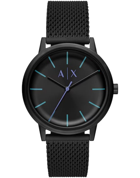 Armani Exchange Armani Exchange Cayde AX2760  AX2760 кварцевые мужские часы черный циферблат, браслет сталь с ip покрытием — вид спереди