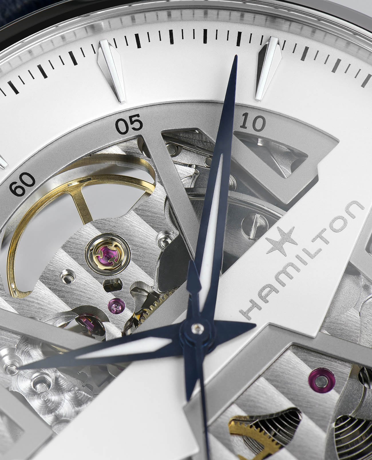 Hamilton Hamilton Jazzmaster Skeleton Auto H42535610 мужские часы белый циферблат на запястье