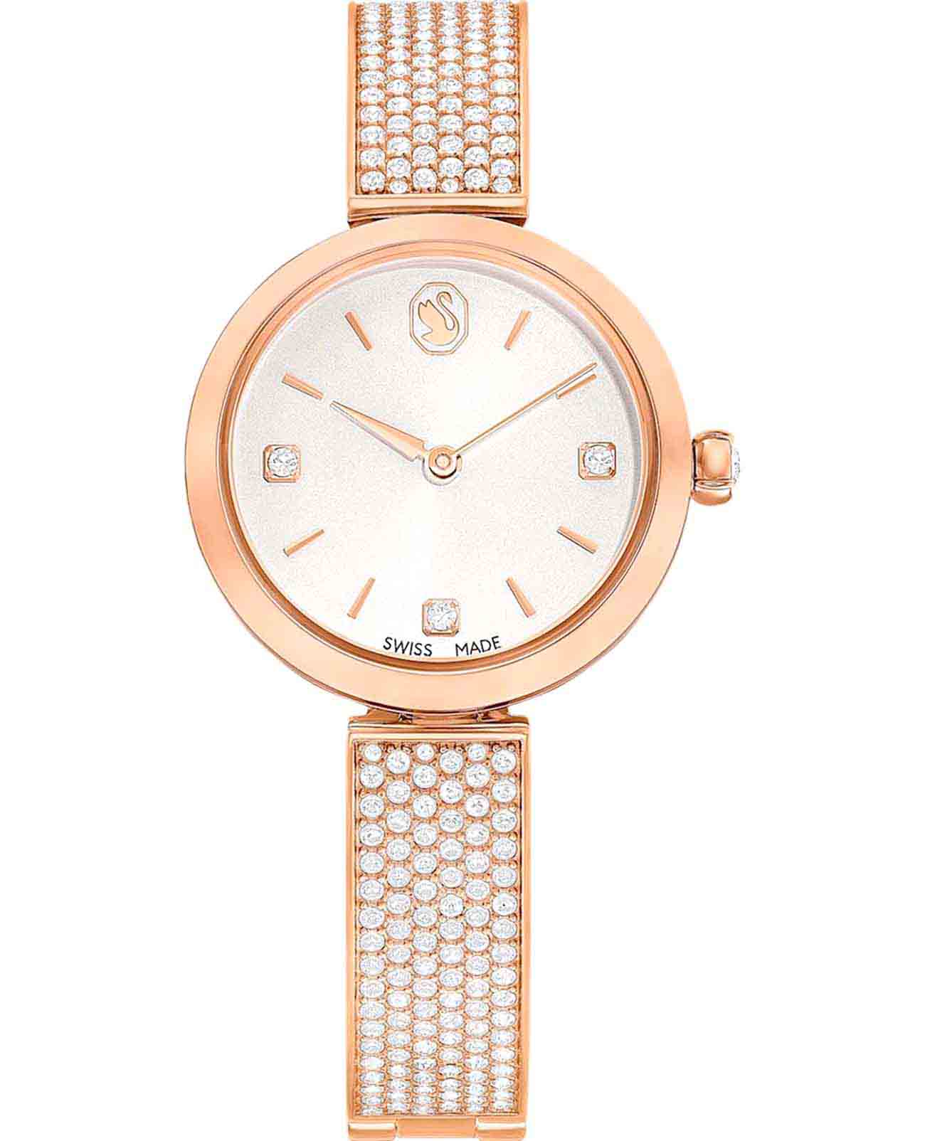Swarovski Swarovski Illumina 5671202  5671202 кварцевые женские часы белый циферблат, браслет нержавеющая сталь с pvd-покрытием — вид спереди