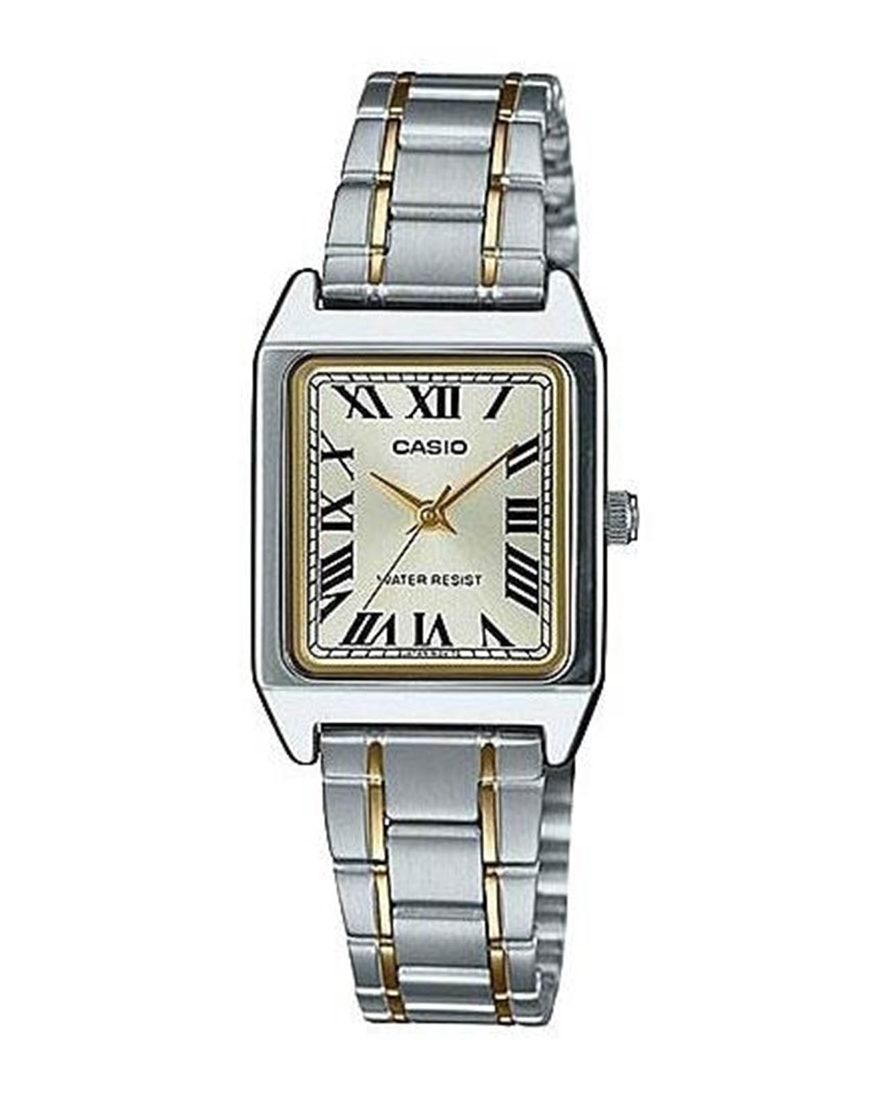 Casio Casio Collection LTP-V007SG-9B  LTP-V007SG-9B кварцевые женские часы шампань циферблат, браслет сталь с ip покрытием — вид спереди