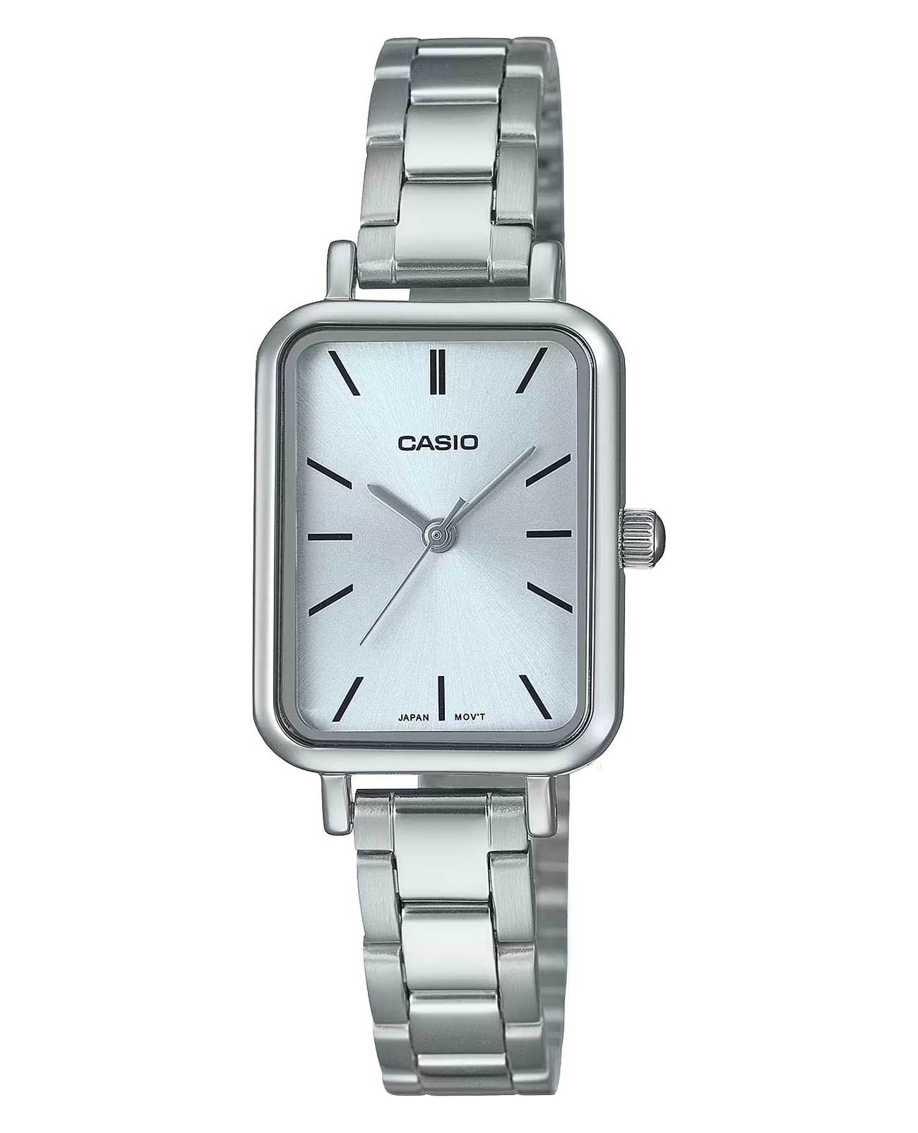 Casio Casio Collection LTP-V009D-2E  LTP-V009D-2E кварцевые женские часы серебристый циферблат, браслет нержавеющая сталь — вид спереди